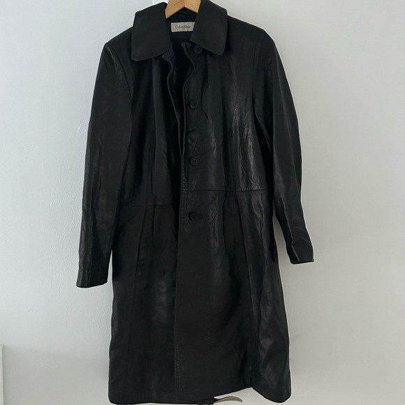 CALVIN KLEIN Lambskin Leather Butter Soft sz S - Picture 4 of 13